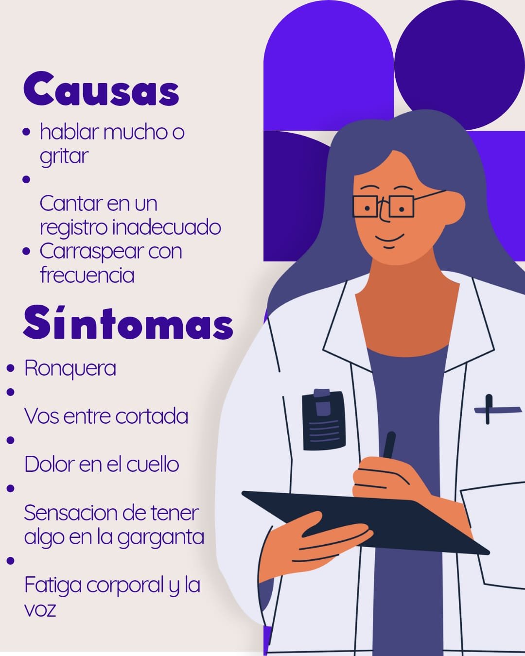 Síntomas de nódulos vocales